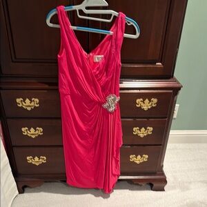 Badgley Mischka Fuchsia Asymmetrical Dress